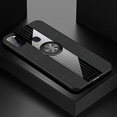 Funda Silicona Carcasa Ultrafina Goma con Magnetico Anillo de dedo Soporte X01L para Samsung Galaxy M21 Negro