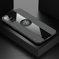 Funda Silicona Carcasa Ultrafina Goma con Magnetico Anillo de dedo Soporte X01L para Samsung Galaxy M31s Gris