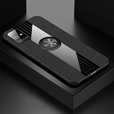 Funda Silicona Carcasa Ultrafina Goma con Magnetico Anillo de dedo Soporte X01L para Samsung Galaxy M31s Negro