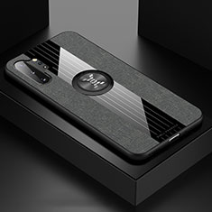 Funda Silicona Carcasa Ultrafina Goma con Magnetico Anillo de dedo Soporte X01L para Samsung Galaxy Note 10 Plus 5G Gris