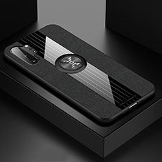 Funda Silicona Carcasa Ultrafina Goma con Magnetico Anillo de dedo Soporte X01L para Samsung Galaxy Note 10 Plus 5G Negro