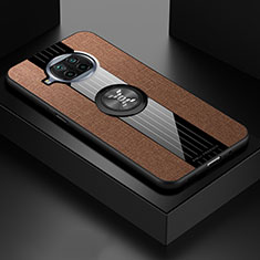 Funda Silicona Carcasa Ultrafina Goma con Magnetico Anillo de dedo Soporte X01L para Xiaomi Mi 10T Lite 5G Marron
