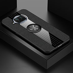 Funda Silicona Carcasa Ultrafina Goma con Magnetico Anillo de dedo Soporte X01L para Xiaomi Mi 10T Lite 5G Negro
