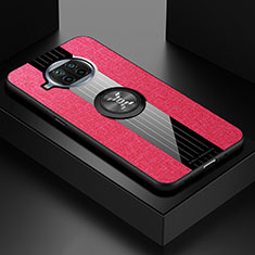 Funda Silicona Carcasa Ultrafina Goma con Magnetico Anillo de dedo Soporte X01L para Xiaomi Mi 10T Lite 5G Rojo