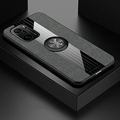 Funda Silicona Carcasa Ultrafina Goma con Magnetico Anillo de dedo Soporte X01L para Xiaomi Mi 11i 5G Gris