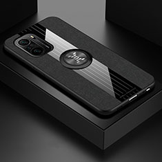 Funda Silicona Carcasa Ultrafina Goma con Magnetico Anillo de dedo Soporte X01L para Xiaomi Mi 11i 5G Negro
