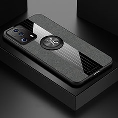 Funda Silicona Carcasa Ultrafina Goma con Magnetico Anillo de dedo Soporte X01L para Xiaomi Mi 12 Lite NE 5G Gris