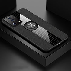 Funda Silicona Carcasa Ultrafina Goma con Magnetico Anillo de dedo Soporte X01L para Xiaomi Mi 13 Lite 5G Negro