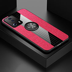 Funda Silicona Carcasa Ultrafina Goma con Magnetico Anillo de dedo Soporte X01L para Xiaomi Mi 13 Lite 5G Rojo