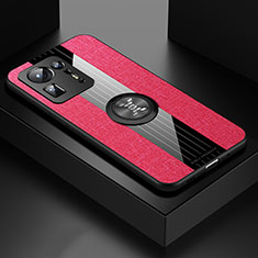 Funda Silicona Carcasa Ultrafina Goma con Magnetico Anillo de dedo Soporte X01L para Xiaomi Mi Mix 4 5G Rojo