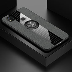 Funda Silicona Carcasa Ultrafina Goma con Magnetico Anillo de dedo Soporte X01L para Xiaomi POCO C3 Gris