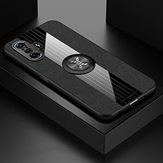 Funda Silicona Carcasa Ultrafina Goma con Magnetico Anillo de dedo Soporte X01L para Xiaomi Poco F3 GT 5G Negro