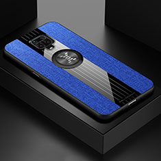 Funda Silicona Carcasa Ultrafina Goma con Magnetico Anillo de dedo Soporte X01L para Xiaomi Poco M2 Pro Azul