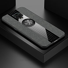 Funda Silicona Carcasa Ultrafina Goma con Magnetico Anillo de dedo Soporte X01L para Xiaomi Poco M2 Pro Gris