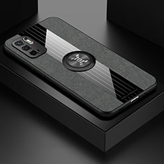 Funda Silicona Carcasa Ultrafina Goma con Magnetico Anillo de dedo Soporte X01L para Xiaomi POCO M3 Pro 5G Gris