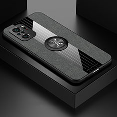 Funda Silicona Carcasa Ultrafina Goma con Magnetico Anillo de dedo Soporte X01L para Xiaomi Poco M5S Gris