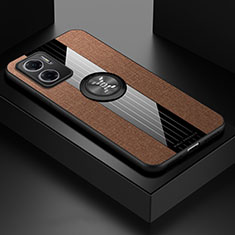 Funda Silicona Carcasa Ultrafina Goma con Magnetico Anillo de dedo Soporte X01L para Xiaomi Redmi 10 Prime Plus 5G Marron