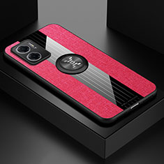Funda Silicona Carcasa Ultrafina Goma con Magnetico Anillo de dedo Soporte X01L para Xiaomi Redmi 10 Prime Plus 5G Rojo