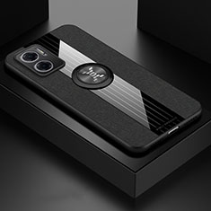 Funda Silicona Carcasa Ultrafina Goma con Magnetico Anillo de dedo Soporte X01L para Xiaomi Redmi 11 Prime 5G Negro