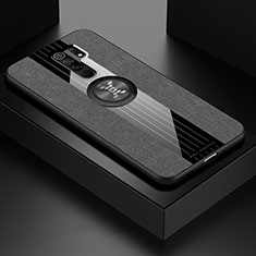 Funda Silicona Carcasa Ultrafina Goma con Magnetico Anillo de dedo Soporte X01L para Xiaomi Redmi 9 Gris