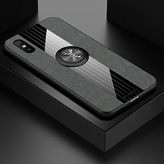 Funda Silicona Carcasa Ultrafina Goma con Magnetico Anillo de dedo Soporte X01L para Xiaomi Redmi 9AT Gris