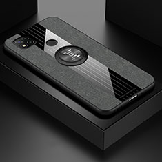 Funda Silicona Carcasa Ultrafina Goma con Magnetico Anillo de dedo Soporte X01L para Xiaomi Redmi 9C Gris