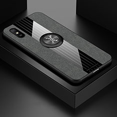 Funda Silicona Carcasa Ultrafina Goma con Magnetico Anillo de dedo Soporte X01L para Xiaomi Redmi 9i Gris