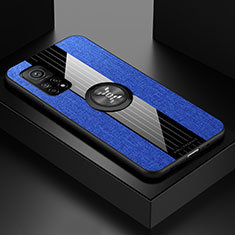 Funda Silicona Carcasa Ultrafina Goma con Magnetico Anillo de dedo Soporte X01L para Xiaomi Redmi K30S 5G Azul