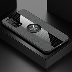 Funda Silicona Carcasa Ultrafina Goma con Magnetico Anillo de dedo Soporte X01L para Xiaomi Redmi K30S 5G Gris