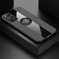 Funda Silicona Carcasa Ultrafina Goma con Magnetico Anillo de dedo Soporte X01L para Xiaomi Redmi Note 11 4G (2022) Gris