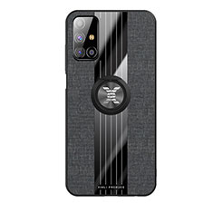 Funda Silicona Carcasa Ultrafina Goma con Magnetico Anillo de dedo Soporte X02L para Samsung Galaxy M31s Negro