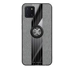 Funda Silicona Carcasa Ultrafina Goma con Magnetico Anillo de dedo Soporte X02L para Samsung Galaxy M60s Gris