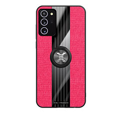 Funda Silicona Carcasa Ultrafina Goma con Magnetico Anillo de dedo Soporte X02L para Samsung Galaxy Note 20 5G Rojo