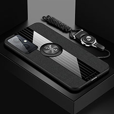 Funda Silicona Carcasa Ultrafina Goma con Magnetico Anillo de dedo Soporte X03L para OnePlus Nord N20 5G Negro