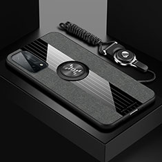 Funda Silicona Carcasa Ultrafina Goma con Magnetico Anillo de dedo Soporte X03L para OnePlus Nord N200 5G Gris