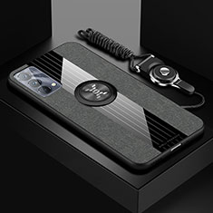 Funda Silicona Carcasa Ultrafina Goma con Magnetico Anillo de dedo Soporte X03L para Realme GT Master 5G Gris