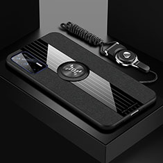 Funda Silicona Carcasa Ultrafina Goma con Magnetico Anillo de dedo Soporte X03L para Realme GT Neo 2T 5G Negro
