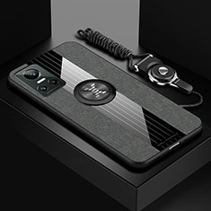 Funda Silicona Carcasa Ultrafina Goma con Magnetico Anillo de dedo Soporte X03L para Realme GT Neo3 5G Gris