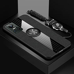 Funda Silicona Carcasa Ultrafina Goma con Magnetico Anillo de dedo Soporte X03L para Realme GT Neo3 5G Negro