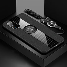 Funda Silicona Carcasa Ultrafina Goma con Magnetico Anillo de dedo Soporte X03L para Samsung Galaxy S20 5G Negro