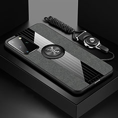 Funda Silicona Carcasa Ultrafina Goma con Magnetico Anillo de dedo Soporte X03L para Samsung Galaxy S20 Plus 5G Gris