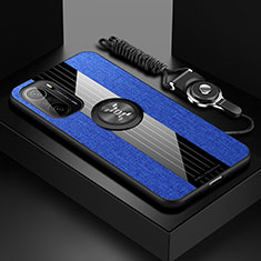Funda Silicona Carcasa Ultrafina Goma con Magnetico Anillo de dedo Soporte X03L para Xiaomi Mi 11X Pro 5G Azul