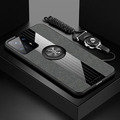 Funda Silicona Carcasa Ultrafina Goma con Magnetico Anillo de dedo Soporte X03L para Xiaomi Mi Mix 4 5G Gris