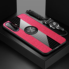Funda Silicona Carcasa Ultrafina Goma con Magnetico Anillo de dedo Soporte X03L para Xiaomi Poco F3 GT 5G Rojo