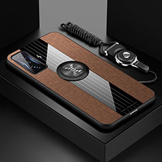 Funda Silicona Carcasa Ultrafina Goma con Magnetico Anillo de dedo Soporte X03L para Xiaomi Poco F4 GT 5G Marron