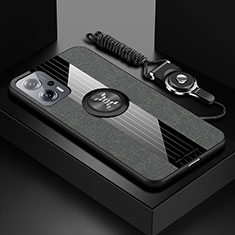 Funda Silicona Carcasa Ultrafina Goma con Magnetico Anillo de dedo Soporte X03L para Xiaomi Poco X4 GT 5G Gris