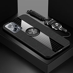 Funda Silicona Carcasa Ultrafina Goma con Magnetico Anillo de dedo Soporte X03L para Xiaomi Poco X4 GT 5G Negro