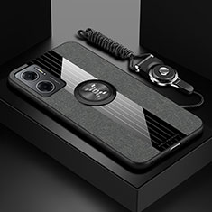 Funda Silicona Carcasa Ultrafina Goma con Magnetico Anillo de dedo Soporte X03L para Xiaomi Redmi 10 5G Gris