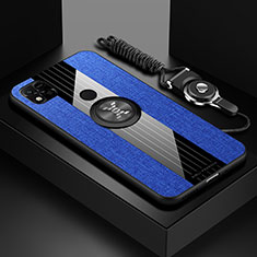 Funda Silicona Carcasa Ultrafina Goma con Magnetico Anillo de dedo Soporte X03L para Xiaomi Redmi 10A 4G Azul