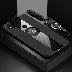 Funda Silicona Carcasa Ultrafina Goma con Magnetico Anillo de dedo Soporte X03L para Xiaomi Redmi 10A 4G Negro